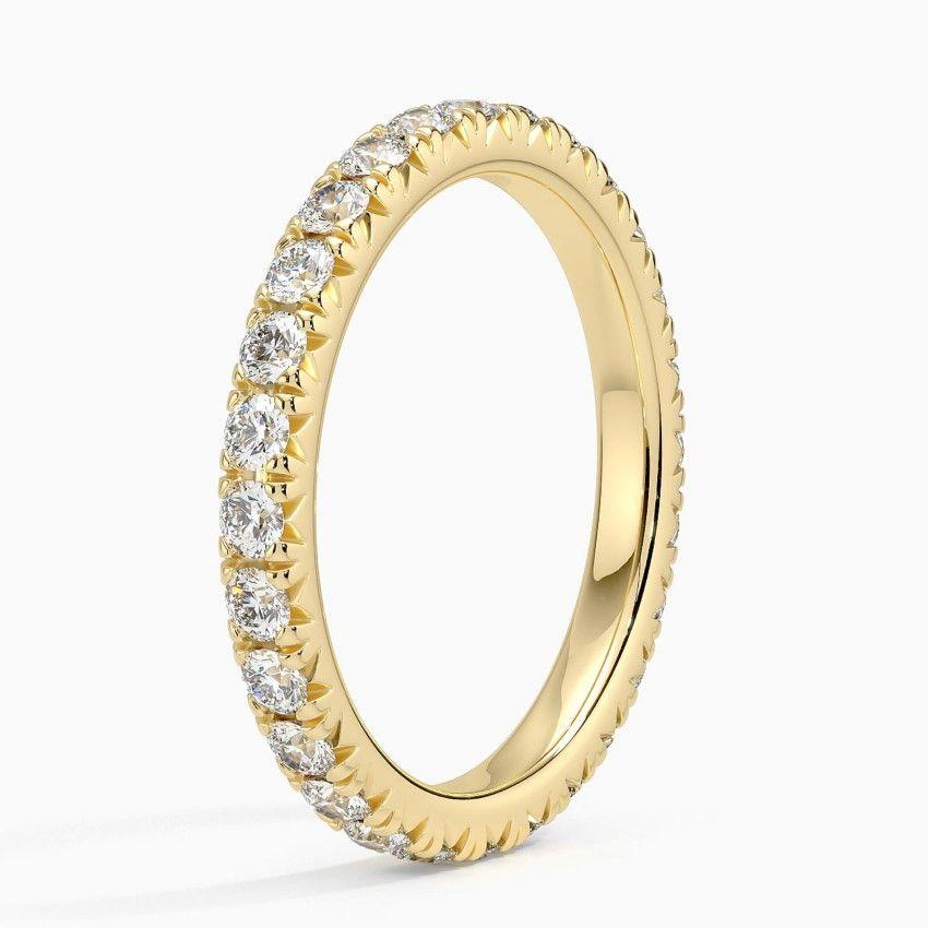 Vigselring i rödguld med diamanter
