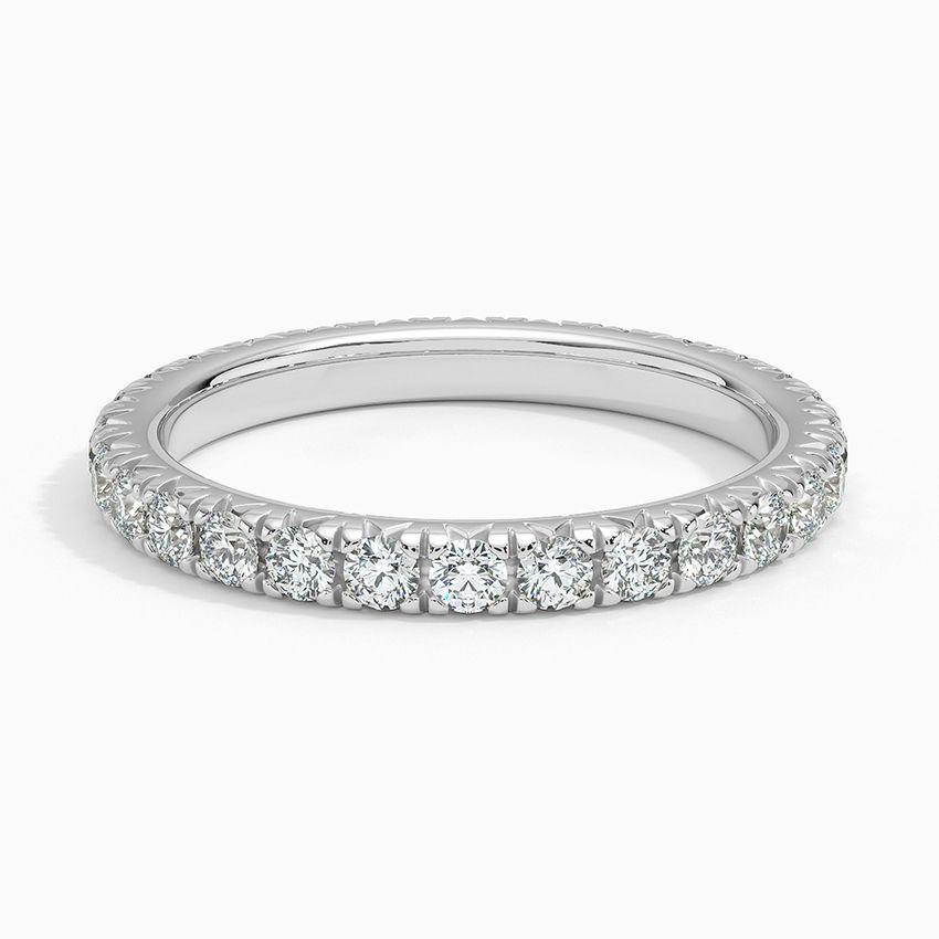 Vigselring i vitguld med diamanter