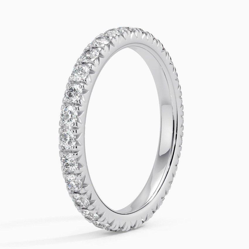 Vigselring i vitguld med diamanter