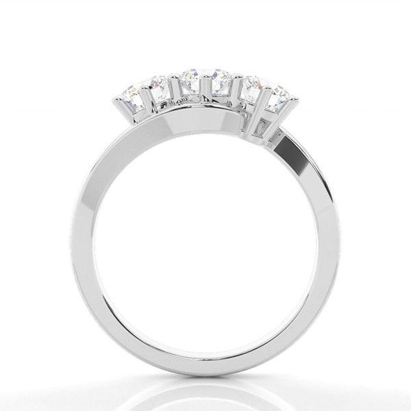 Trestensring i vitguld med diamanter
