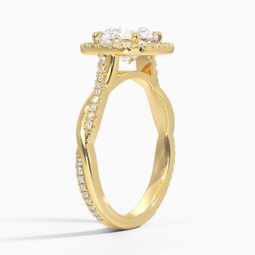 Rödgulds haloring med diamanter
