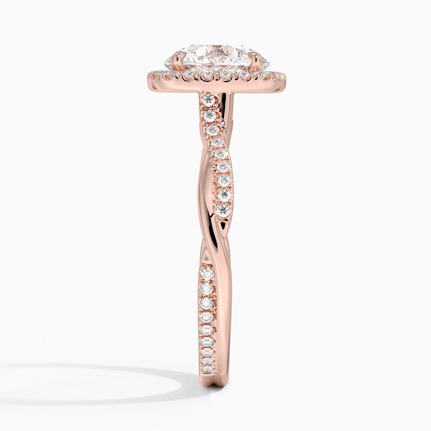 Roségulds haloring med diamanter