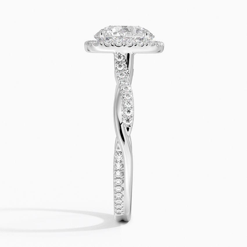 Vitgulds haloring med diamanter