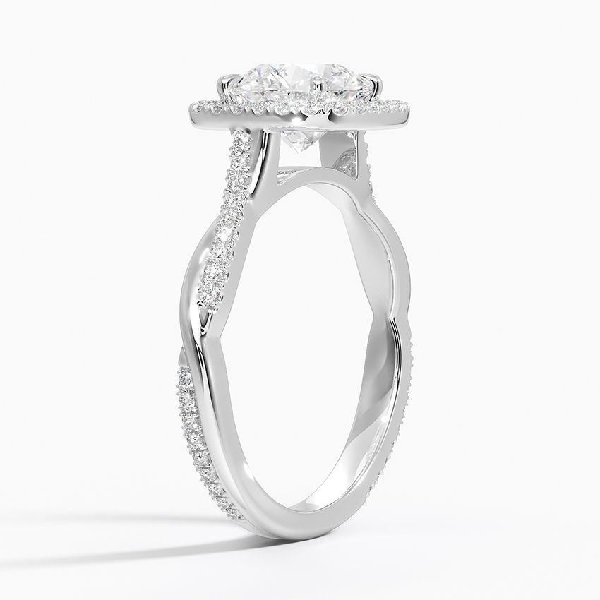 Vitgulds haloring med diamanter