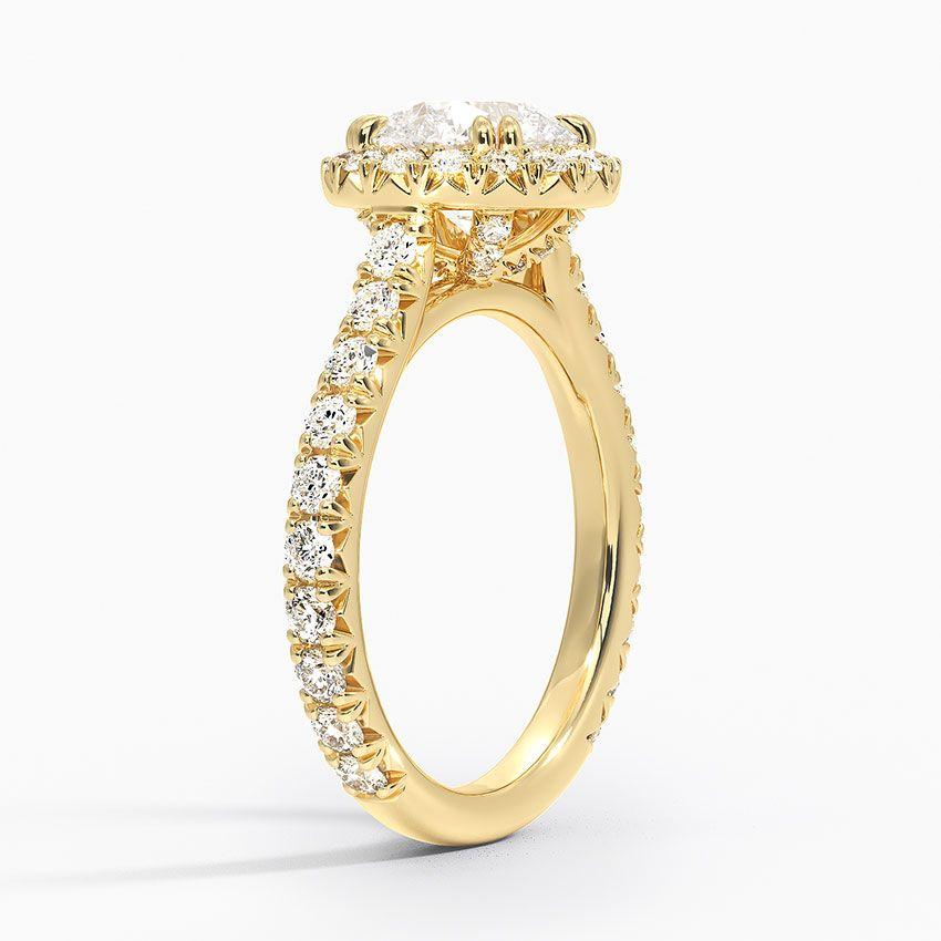 Rödgulds haloring med diamanter