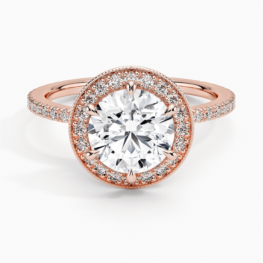 Roségulds haloring med diamanter