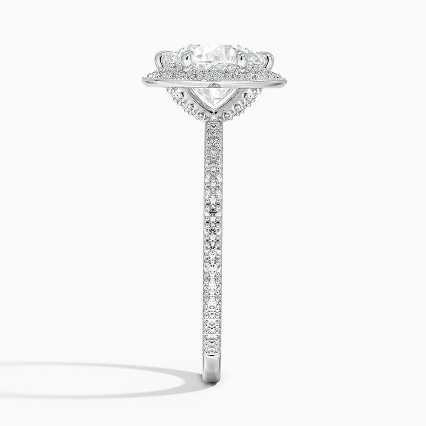 Vitgulds haloring med diamanter