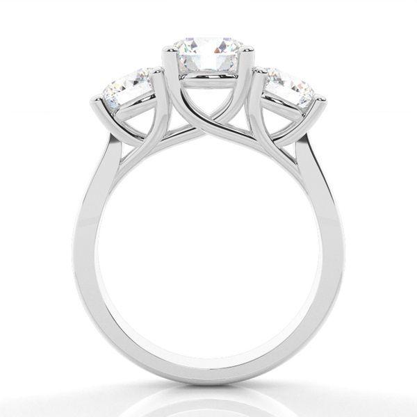 Trestensring i vitguld med diamanter