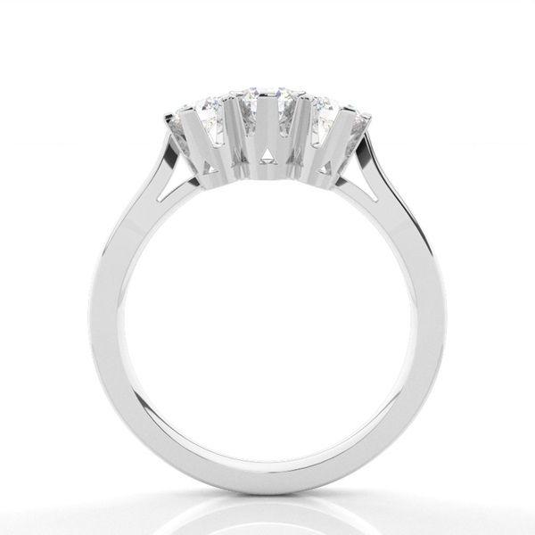 Trestensring i vitguld med diamanter