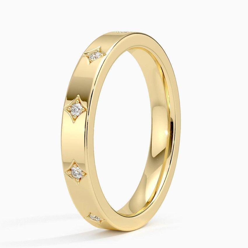 Vigselring i rödguld med diamanter