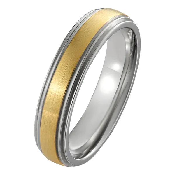 Flerfärgad vigselring i guld