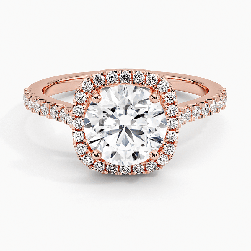 Roségulds haloring med diamanter