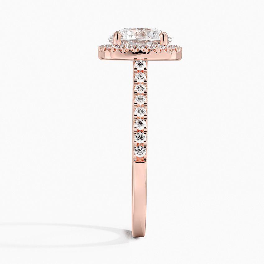 Roségulds haloring med diamanter