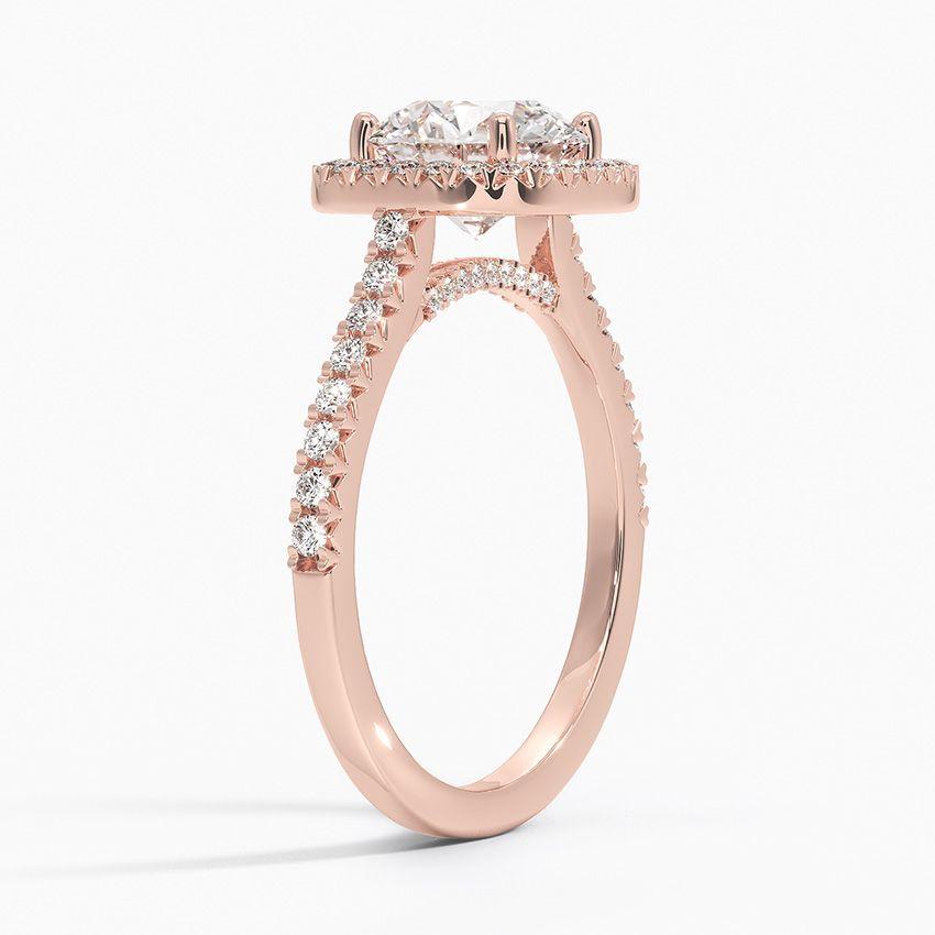 Roségulds haloring med diamanter