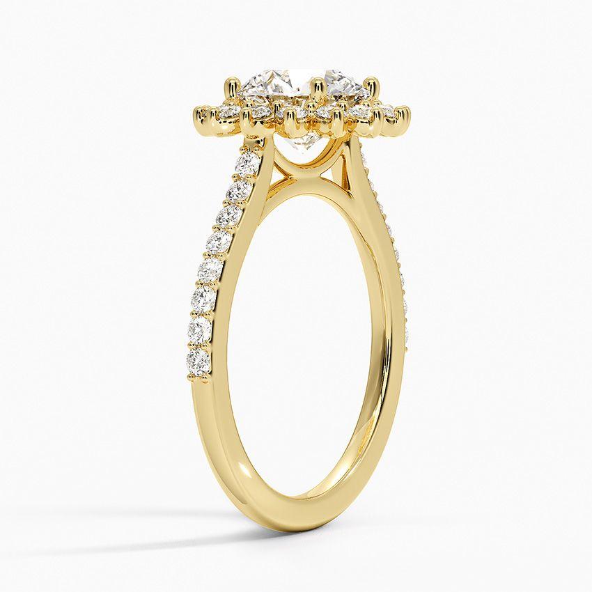 Rödgulds haloring med diamanter