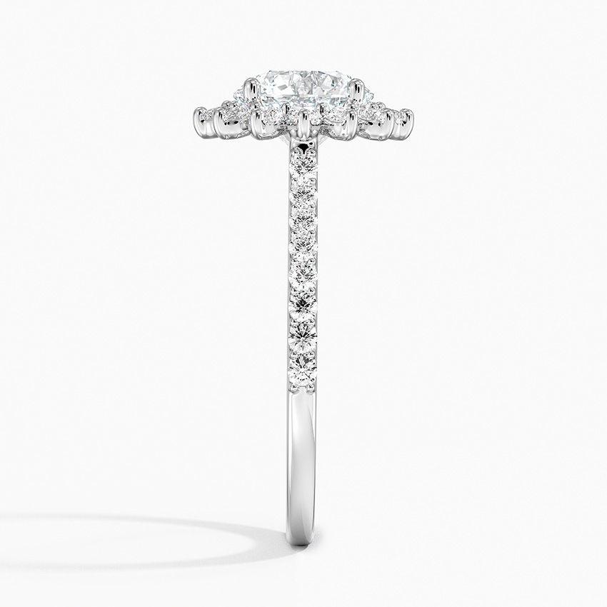 Vitgulds haloring med diamanter