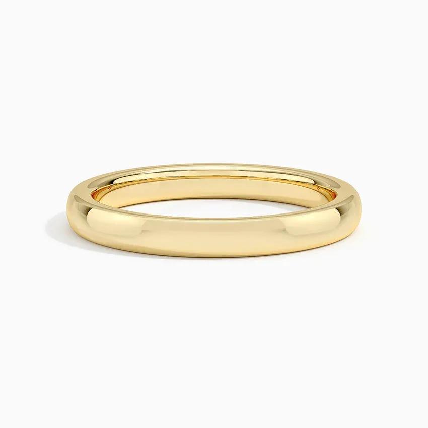 Vigselring i rödguld med diamanter