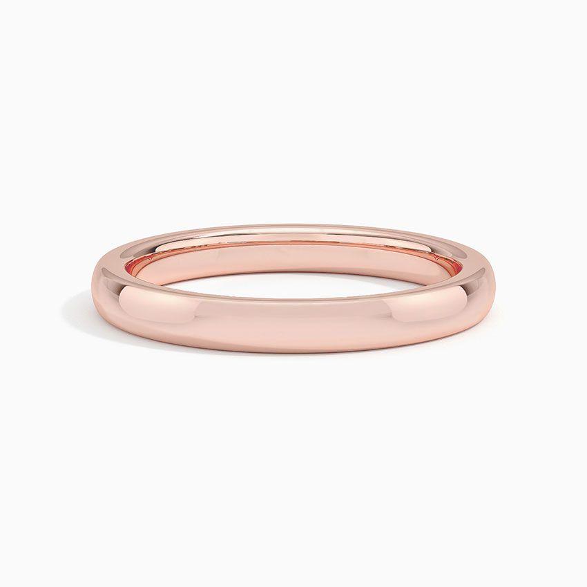 Vigselring i  roséguld med diamanter