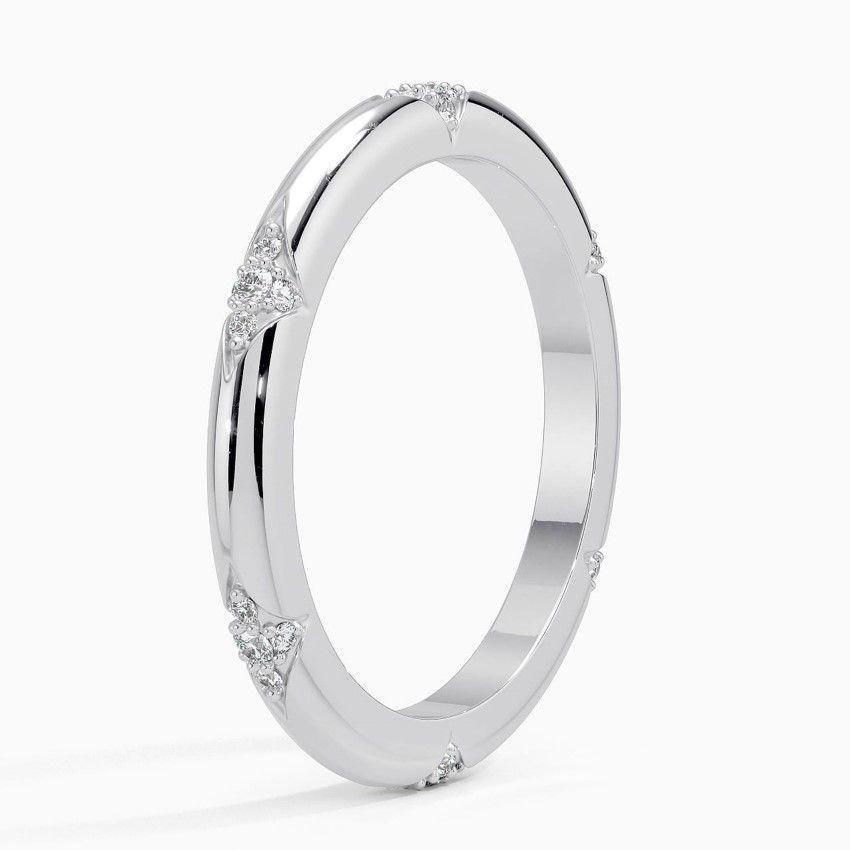 Vigselring i vitguld med diamanter