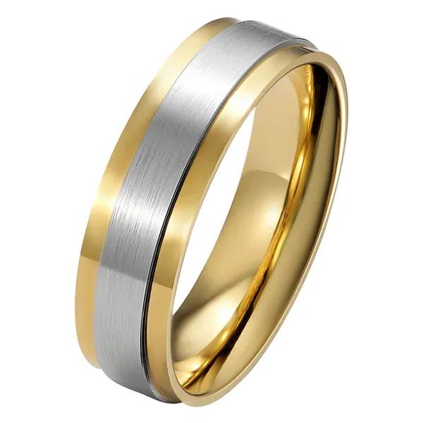 Flerfärgad vigselring i guld
