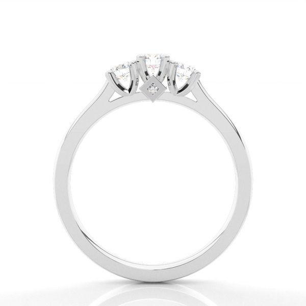 Trestensring i vitguld med diamanter