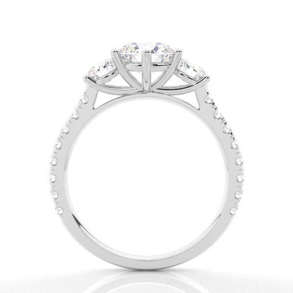 Trestensring i vitguld med diamanter