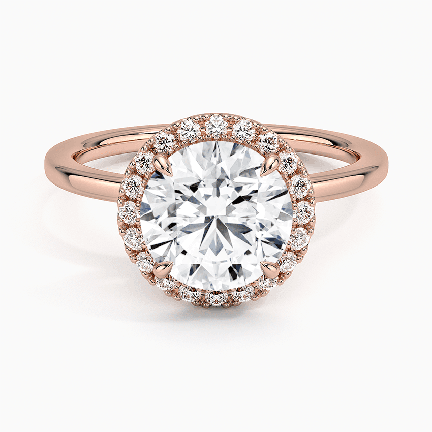 Roségulds haloring med diamanter