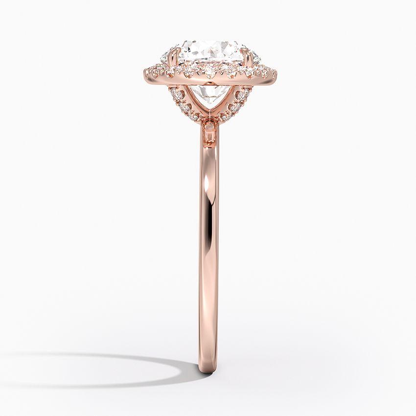 Roségulds haloring med diamanter