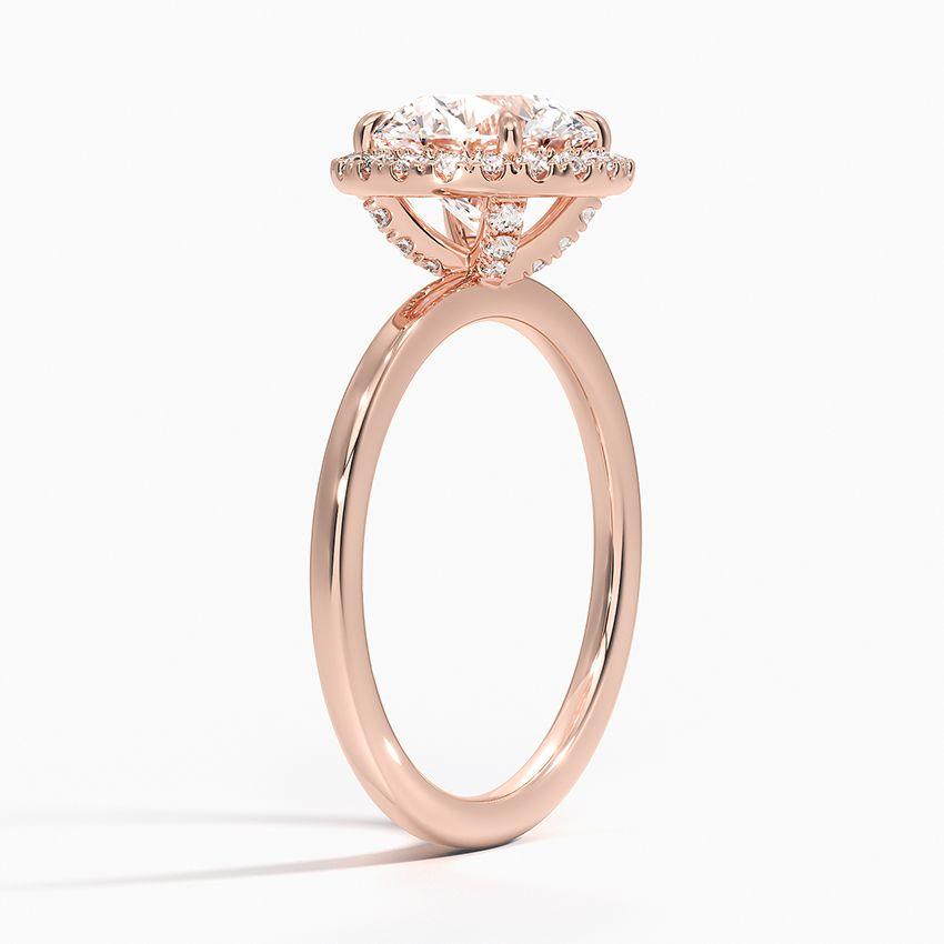 Roségulds haloring med diamanter