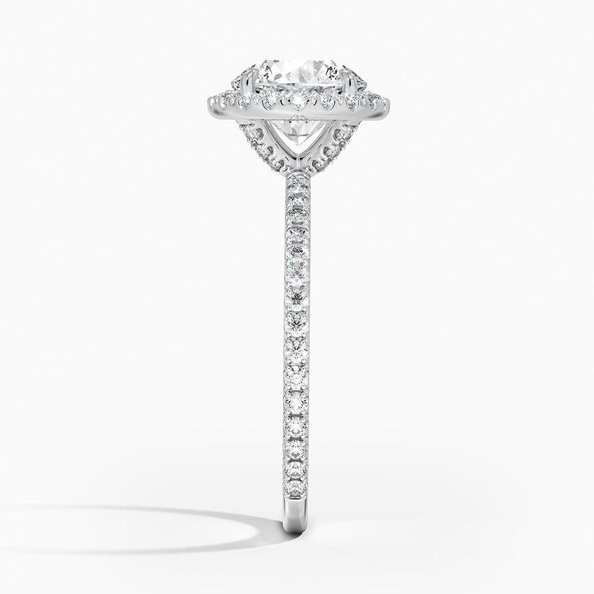 Vitgulds haloring med diamanter