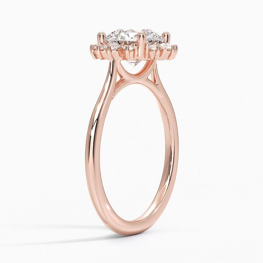 Roségulds haloring med diamanter
