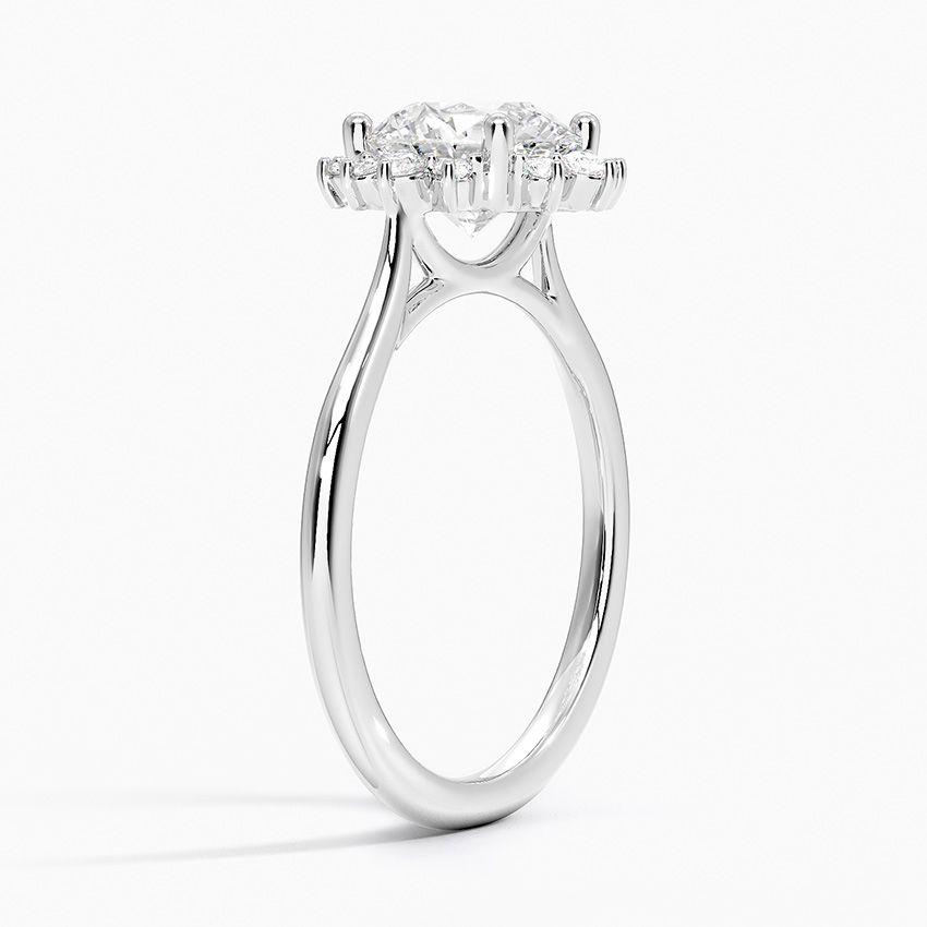 Vitgulds haloring med diamanter