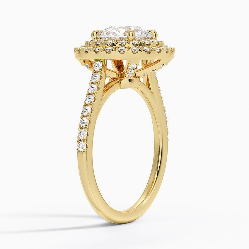Rödgulds haloring med diamanter