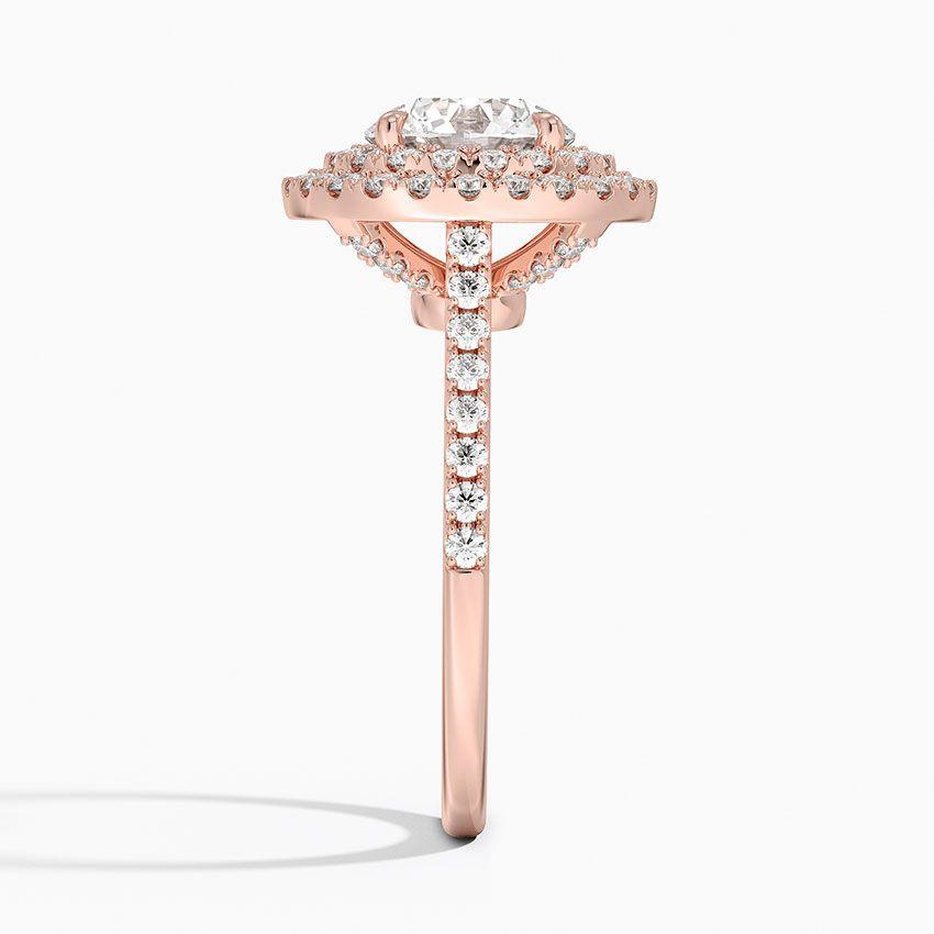 Roségulds haloring med diamanter