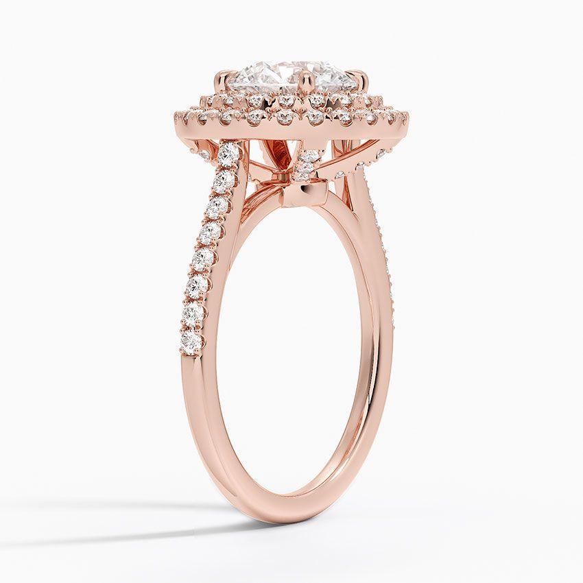 Roségulds haloring med diamanter