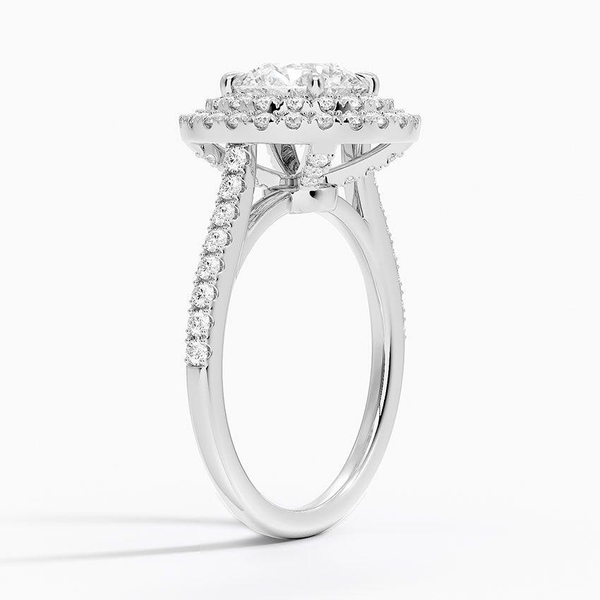 Vitgulds haloring med diamanter