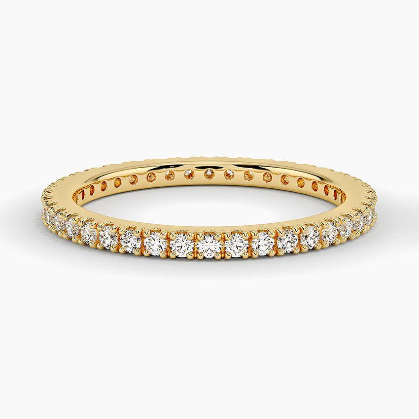 Vigselring i rödguld med diamanter