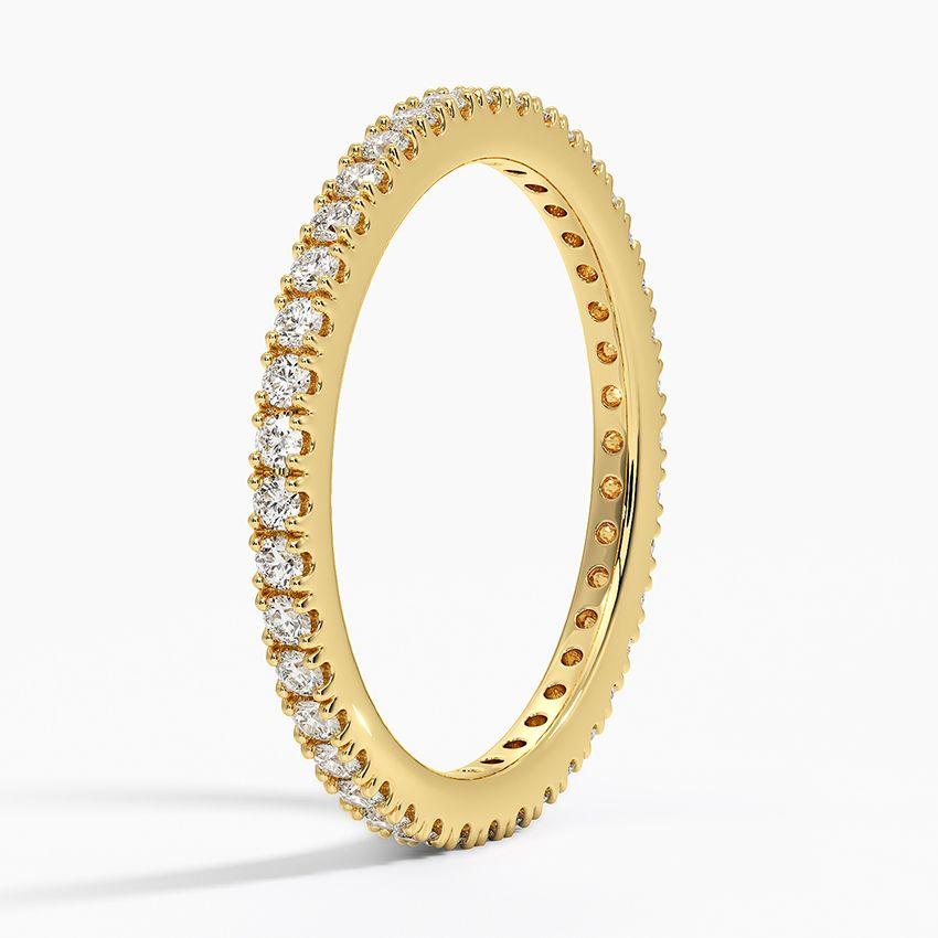 Vigselring i rödguld med diamanter
