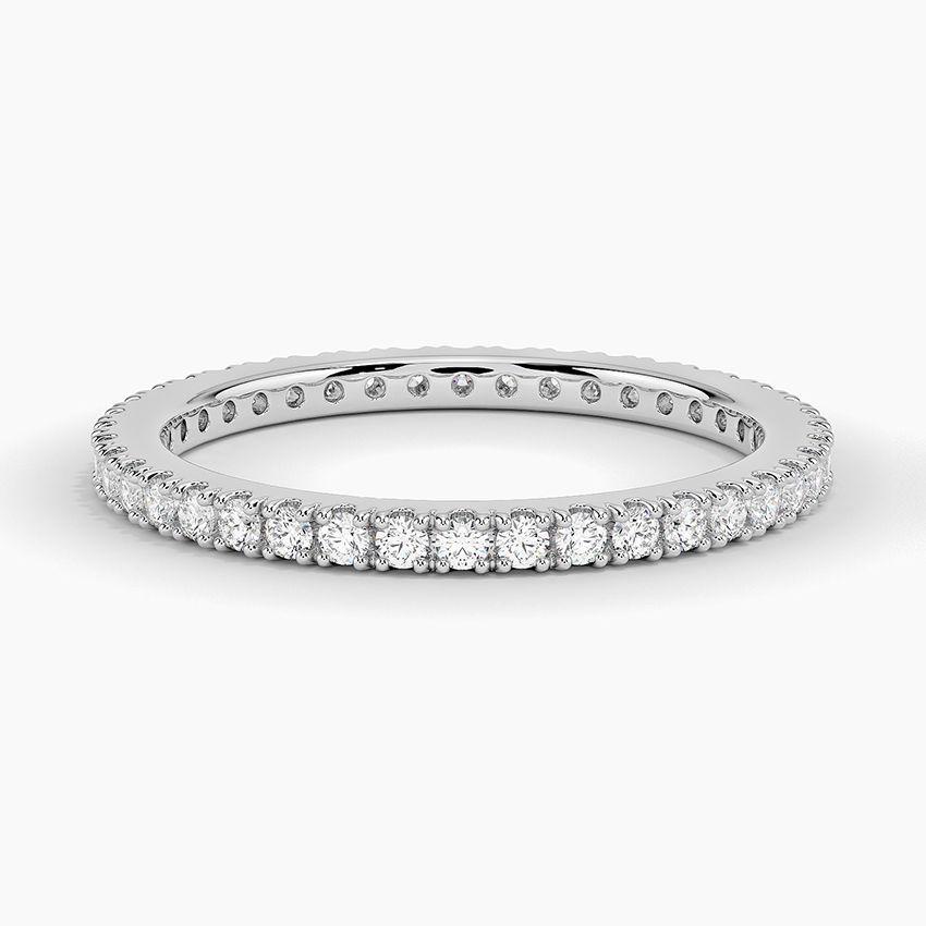 Vigselring i vitguld med diamanter