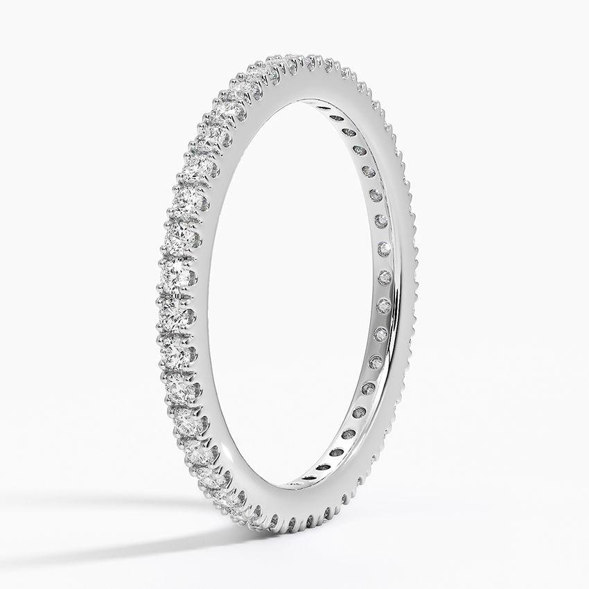 Vigselring i vitguld med diamanter