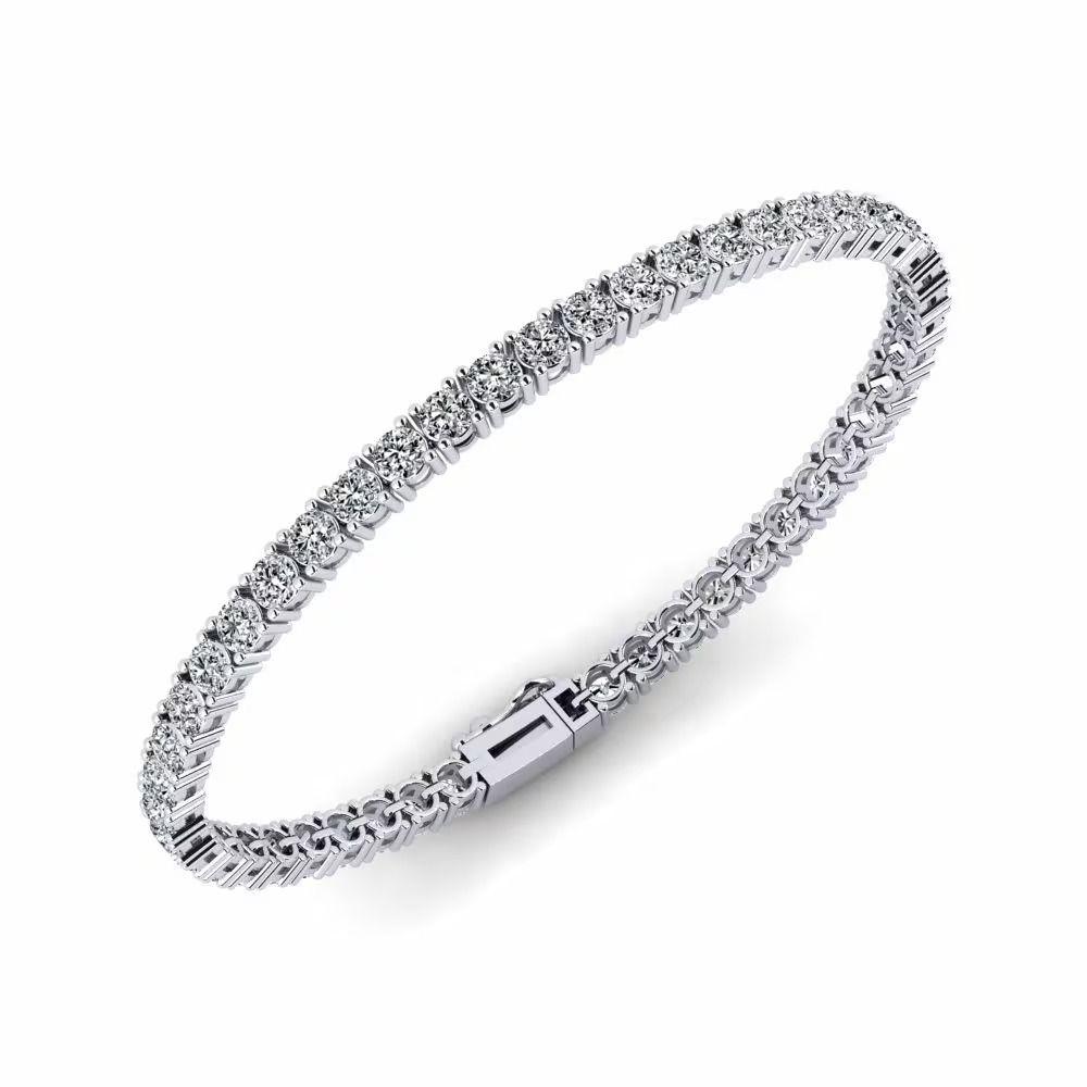 Tennis kedja i 18k vitguld som passar båda män och kvinnor, den finns i båda armband och halsband