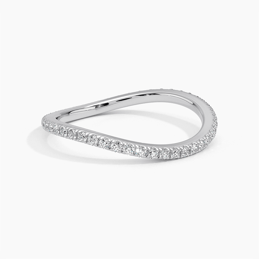 Vigselring i vitguld med diamanter